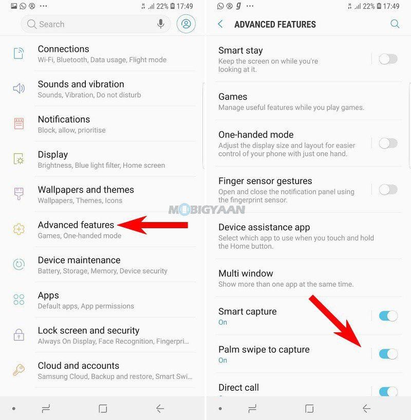 How to take a screenshot on Samsung Galaxy S9 Guide 2