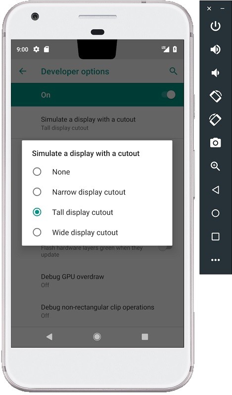 android p developer preview cutout support
