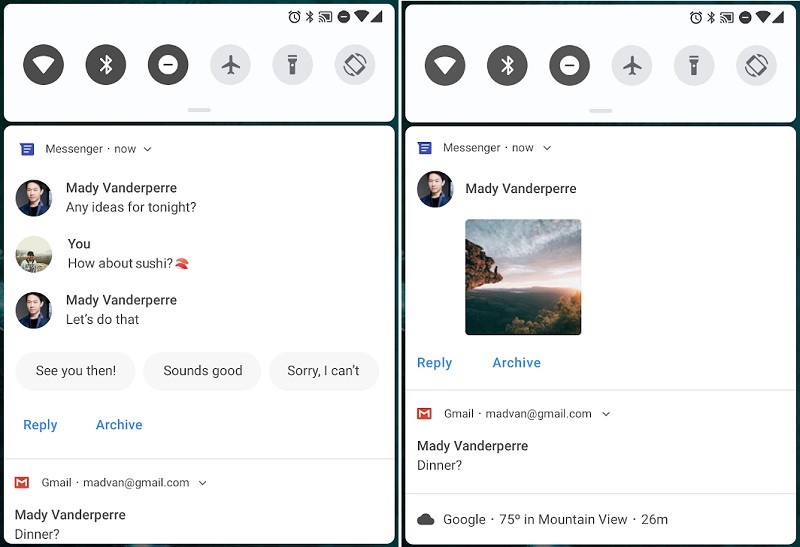 android p developer preview improved messaging