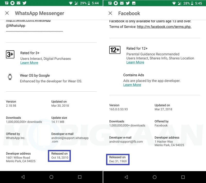 Google Play Store starts showing top chart ranks of apps in their listings along with their original date of release 2 google play store top charts app ranking listing 3