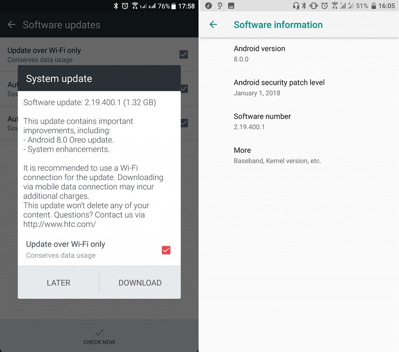 htc u ultra android oreo update 1