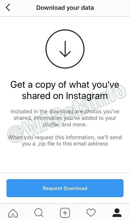 instagram download data copy ios test
