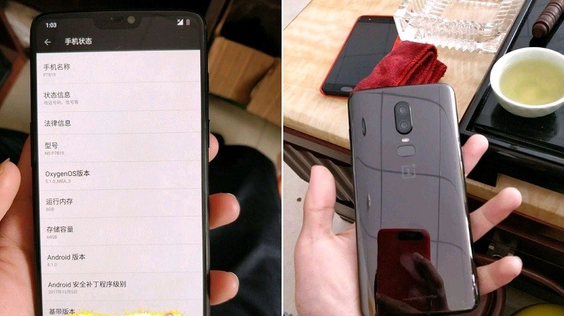 Alleged live image of OnePlus 6 surfaces online showing off the phone with tiny bezels 2 oneplus 6 leaked live image