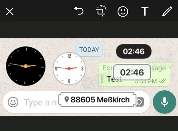 whatsapp ios time location stickers