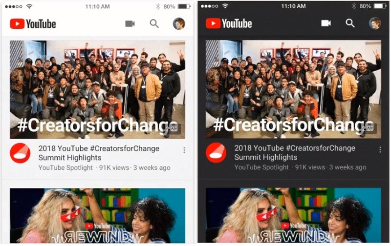 youtube dark mode ios official 2