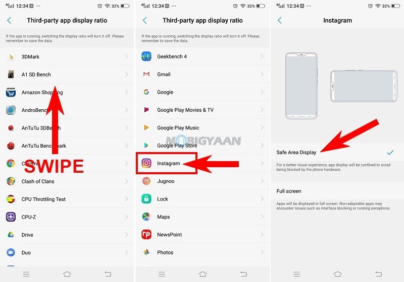 How to get rid away of notch cut outs in apps Vivo V9 Guide 4