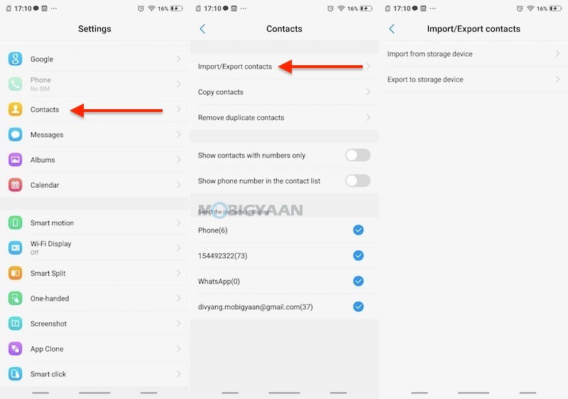 How to import and export Contacts on Vivo V9 Guide 1
