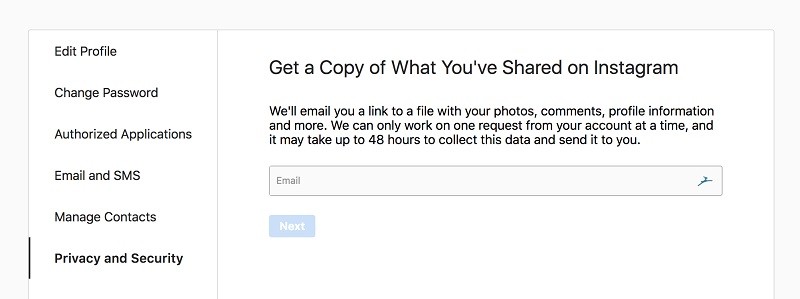 Instagram bug left user passwords exposed in plain text 2 instagram allows data download