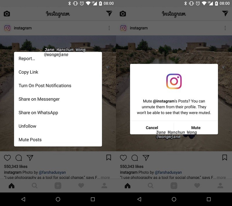 instagram testing new features mute posts