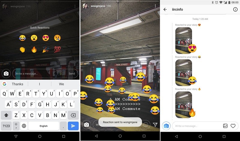 instagram testing new features story reactions