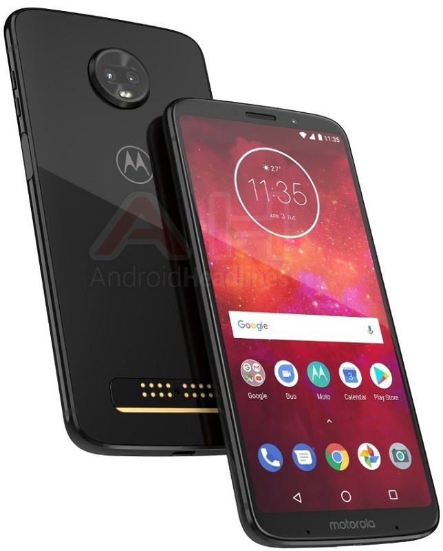 Moto Z3 Play official press render leaks online showing off tall screen ...