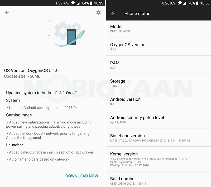oneplus 5 android 8 1 oreo update 1
