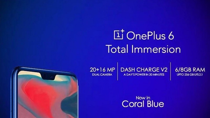 oneplus 6 coral blue poster