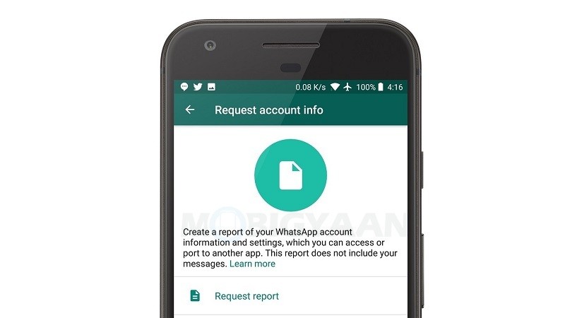 WhatsApp beta for Android now lets users download a report of their account information
