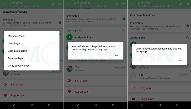 WhatsApp receives dismiss as admin feature for iOS, Android