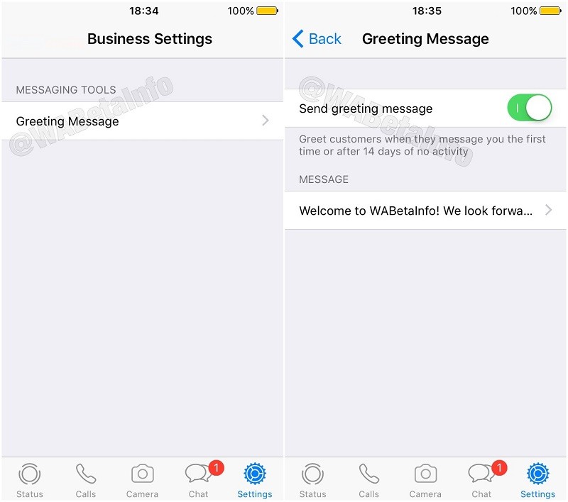 whatsapp business ios app soon greeting message feature