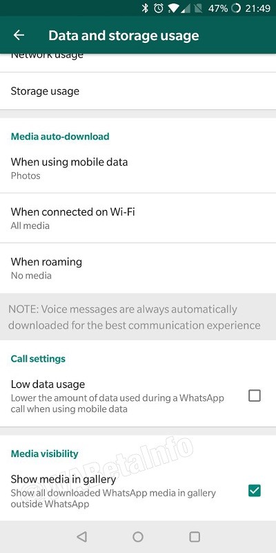 whatsapp media visibility beta android