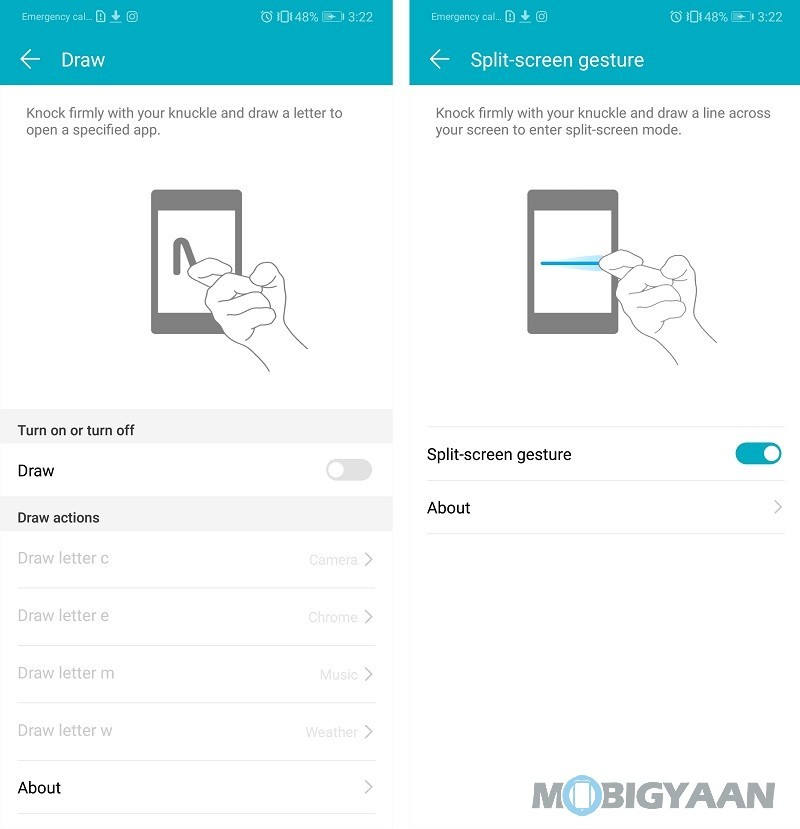 Honor 10 Top Features and Tricks Knuckle Gestures 2