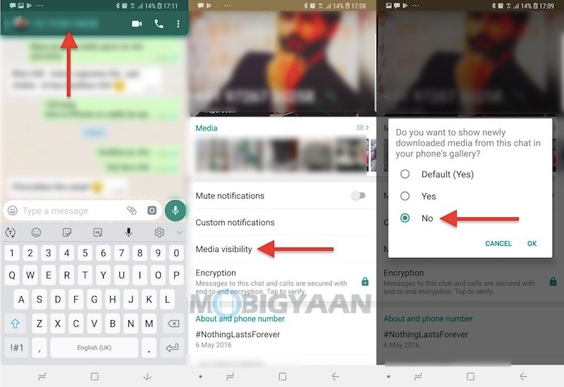 How to hide WhatsApp media from Gallery on per chat basis Guide