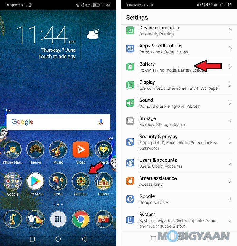 Huawei P20 Lite Display Battery Percentage 1