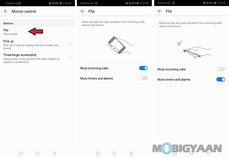 Huawei P20 Lite Flip to Mute Main