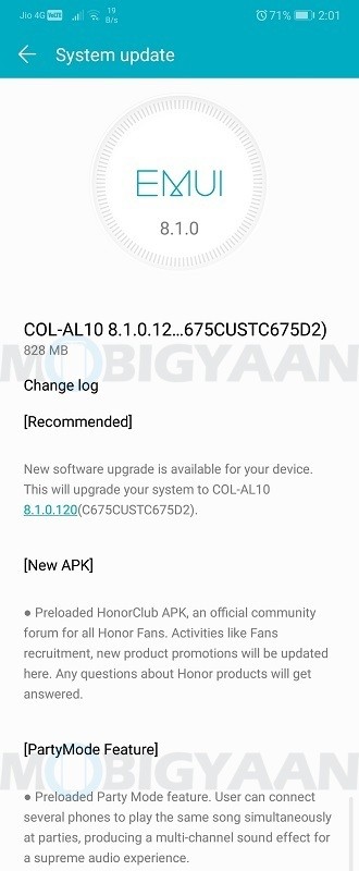 honor 10 emui 8 1 android 8 1 party mode eis update 1