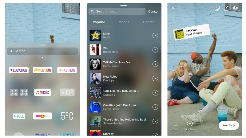 instagram stories music stickers 1