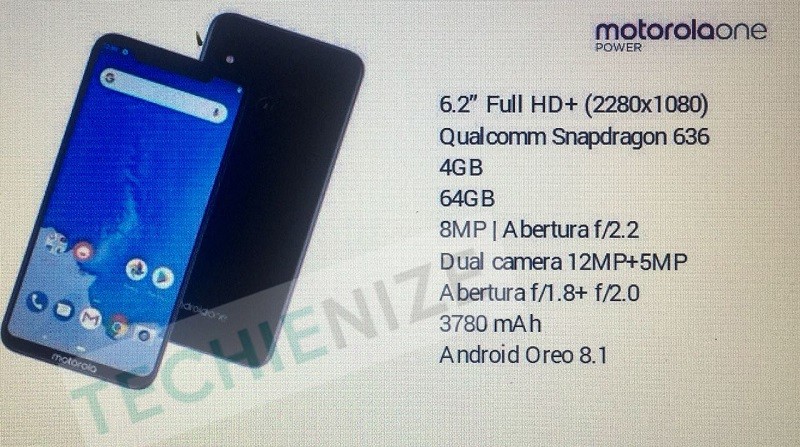 motorola one power leaked specs image