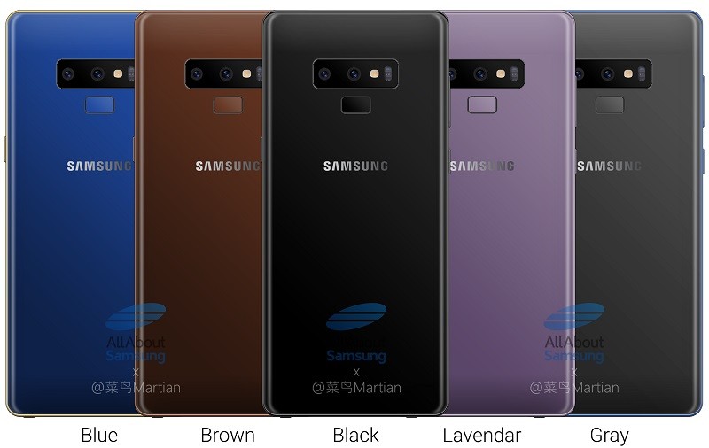 samsung galaxy note9 leaked renders colors 1