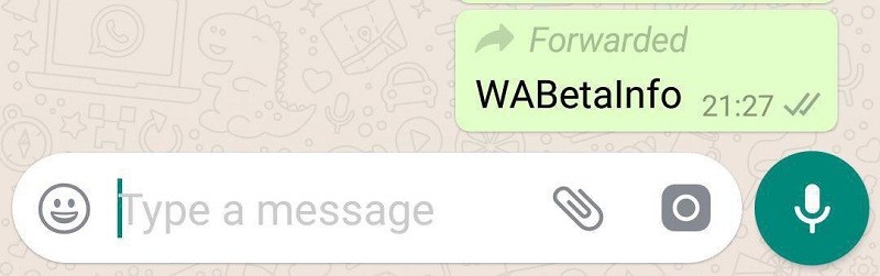 whatsapp beta android forwarded message label