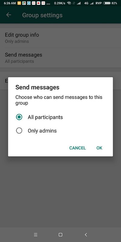 WhatsApp group admins can now prevent members from sending messages in a group 1 whatsapp send messages restrict group members 1