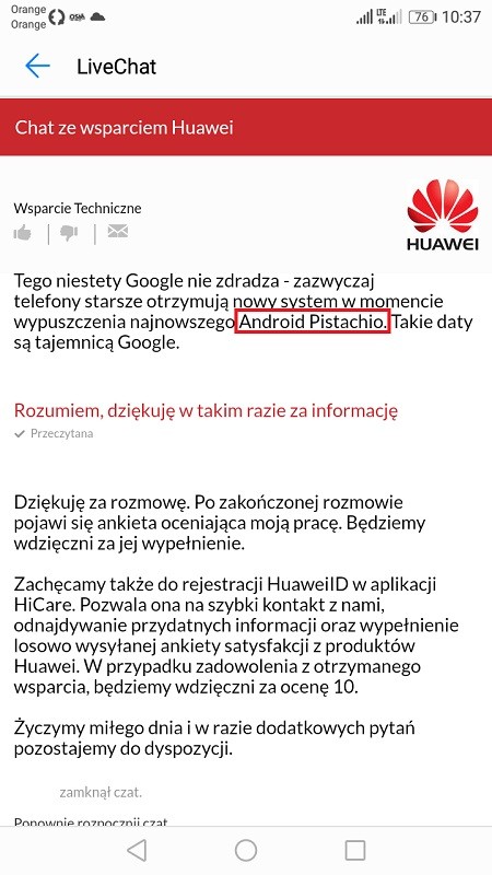 huawei poland android p name revealed android pistachio