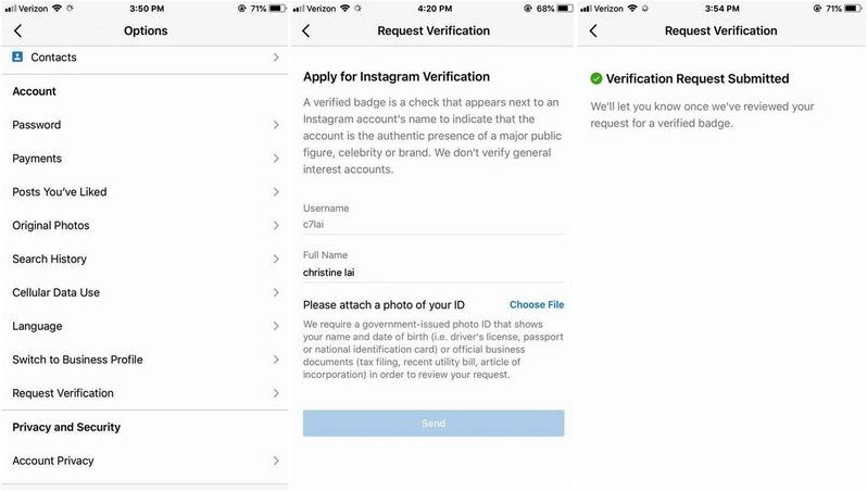 instagram verification blue badge all users