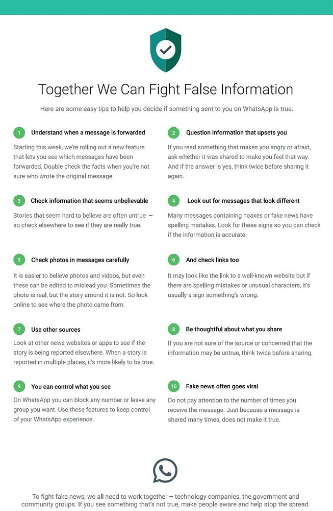 WhatsApp starts labeling forwarded messages to tackle issues of fake news and misinformation 2 whatsapp advertisement