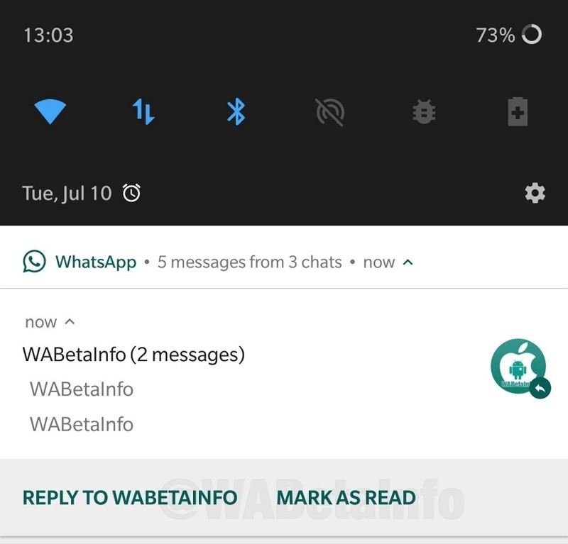 whatsapp mark as read notification test android beta 1