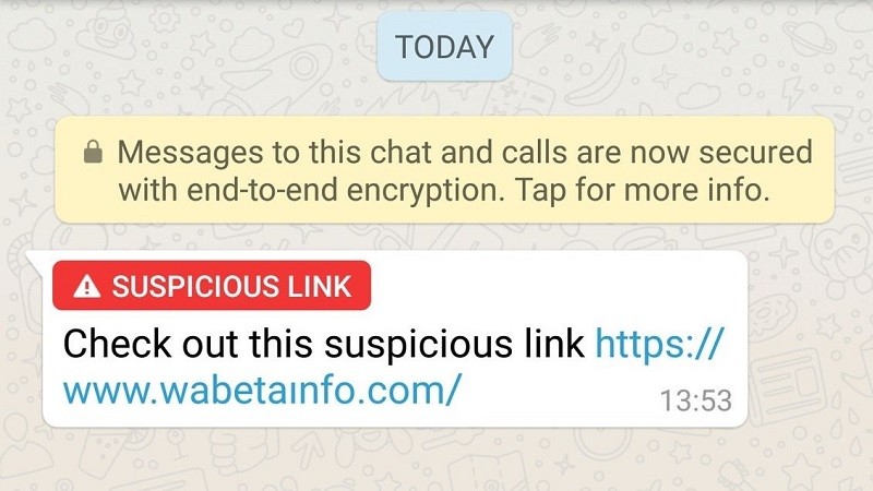 whatsapp suspicious link detection feature android beta 1