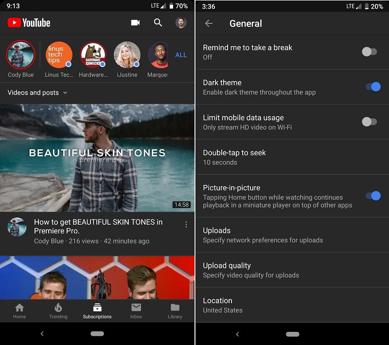 youtube dark mode android roll out select users 1