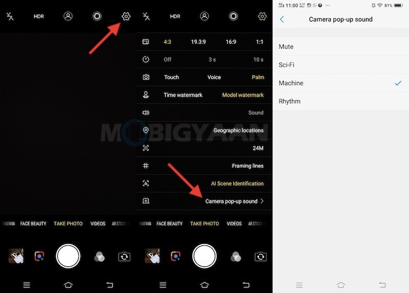 How to change pop up camera sound in Vivo NEX Guide
