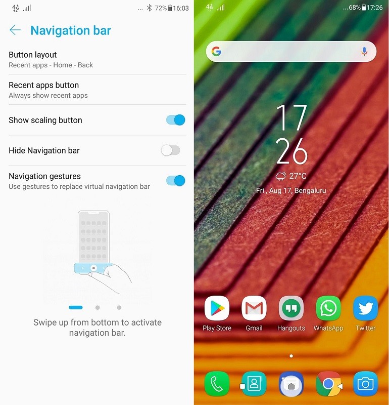 asus zenfone 5z update navigation gestures