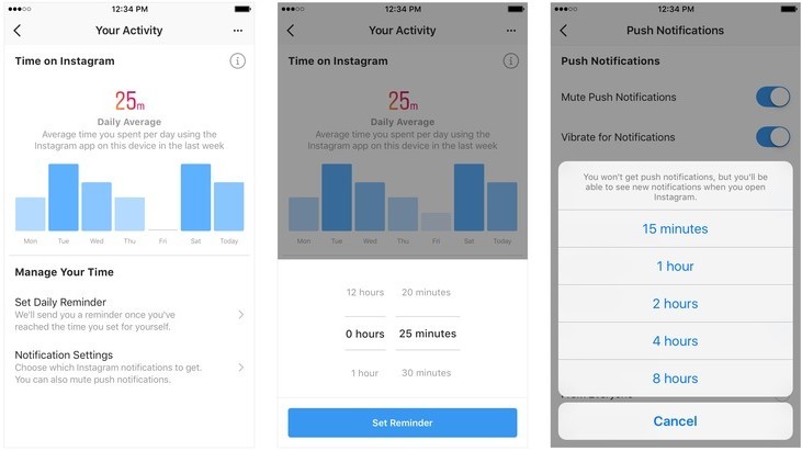 Facebook and Instagram announce tools that let users see how much time they spend on these social networks 1 facebook instagram activity usage insights 1