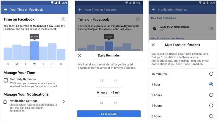 Facebook and Instagram announce tools that let users see how much time they spend on these social networks 2 facebook instagram activity usage insights 2