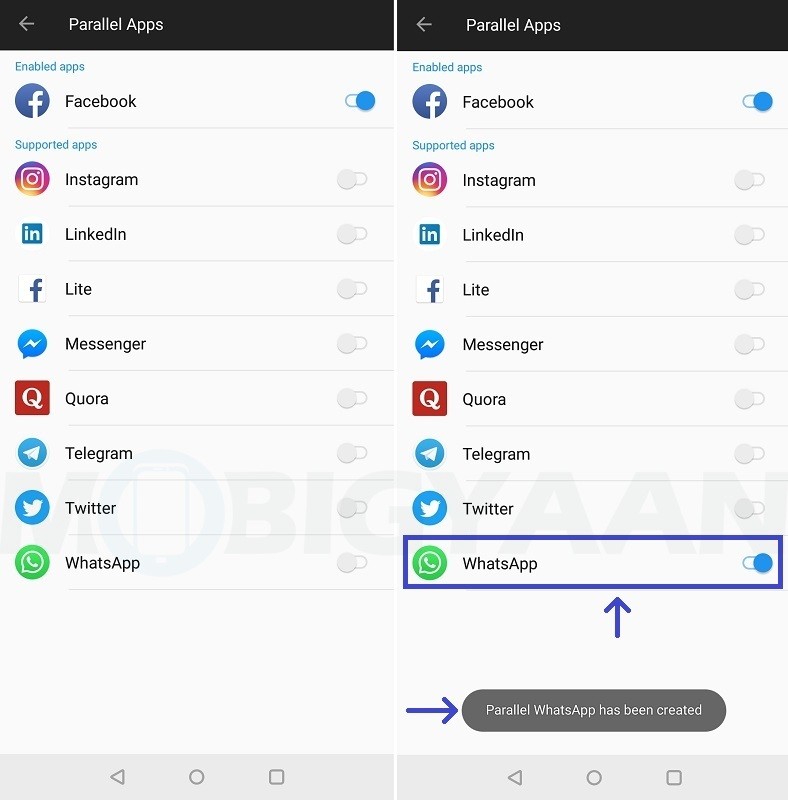 use two whatsapp accounts oneplus 6 2