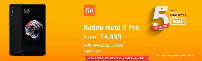 xiaomi redmi note 5 pro open sale india