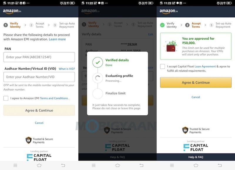 How to register for Amazon Pay EMI Guide 3