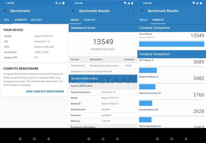Xiaomi POCO F1 Review Performance Geekbench 3