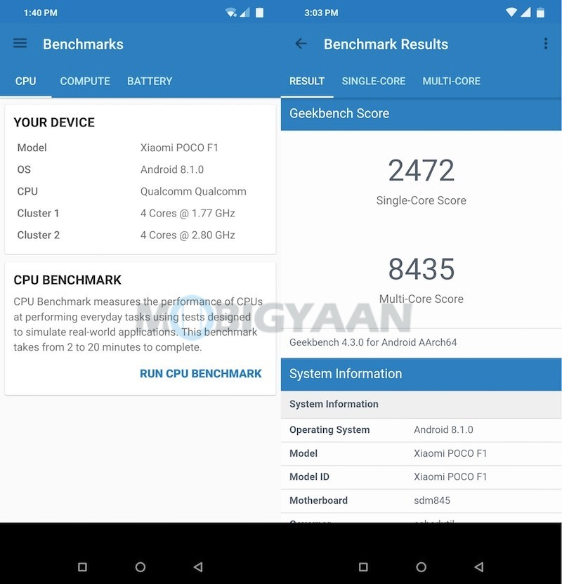 POCO F1 Review - Top Notch Performance And Unmatched Price 18 Xiaomi POCO F1 Review Performance Geekbench