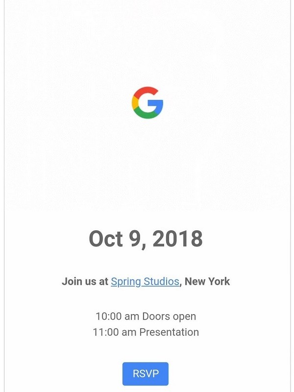 Google schedules an event on October 9, expected to announce 3rd-gen Pixel smartphones 1 google october 9 event 1