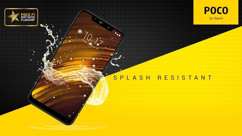 POCO confirms the F1 is splash resistant and supports Quick Charge 4.0