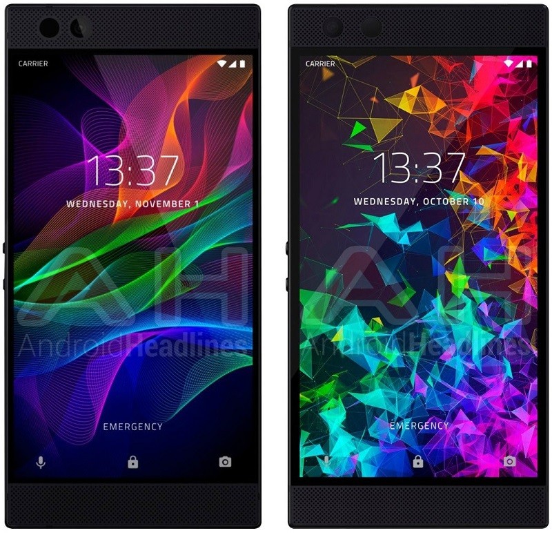 Razer Phone 2 press render leaks online showing off dual rear cameras and glowing logo 2 razer phone 2 leaked render 2