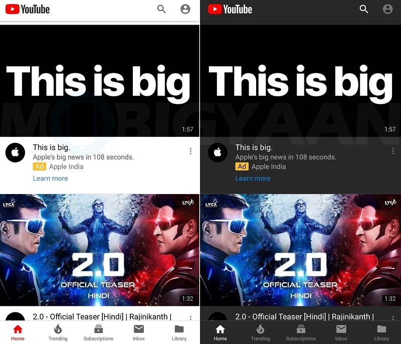 turn on dark mode youtube android 3